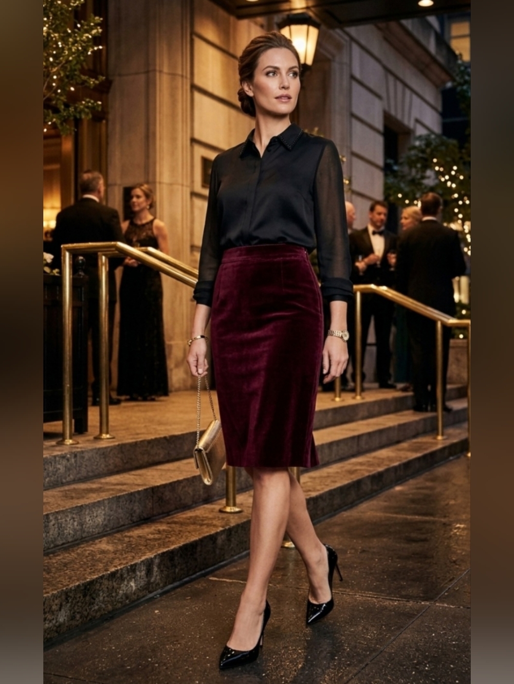 Escada Margaretha Ley Women's Velvet Fully Lined Skirt